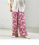 〈手洗い可能〉サテン プリント ドロスト パンツ
