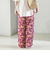 〈手洗い可能〉サテン プリント ドロスト パンツ