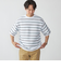 SHIPS:〈手洗い可能〉Amossa(R) メッシュ ボーダー ニット Tシャツ