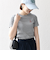 【SHIPS any別注】PETIT BATEAU: ロゴ プリント コンパクト ボーダー TEE 25SS