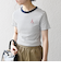 《予約》【SHIPS any別注】PETIT BATEAU: ロゴ プリント ボーダー コンパクト TEE 25SS