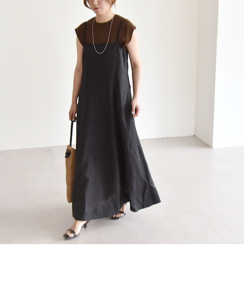 quaranciel:〈洗濯機可能〉フラックス リネン キャミソール ワンピース