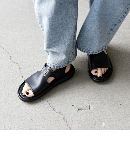 新品　SHIPS any別注　ベルクロアッパーカバーサンダル SHIPS any別注】eblouna: ベルクロ アッパー カバー サンダル