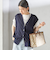 〈接触冷感 / 手洗い可能〉アイスコットン フレンチ スリーブ ジレ カーディガン