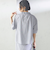 〈手洗い可能〉ストライプ フリル ネック リボン 半袖 ブラウス