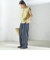 〈手洗い可能〉デニムライク 2タック ワイド パンツ