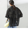 〈手洗い可能〉麻調 メッシュ 半袖 ビッグ シャツ
