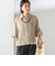 〈手洗い可能〉麻調 メッシュ 半袖 ビッグ シャツ