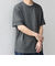 【WEB限定】SHIPS any: リネンライク メランジ 鹿の子 フェイク レイヤード Tシャツ◇