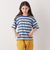 FRUIT OF THE LOOM: 刺繍 ロゴ カラー ボーダー Tシャツ<KIDS>