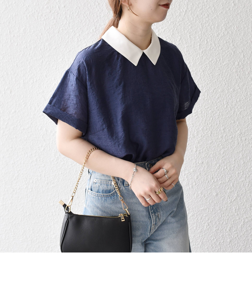 SHIPS any:〈洗濯機可能〉フラワー ジャカード バイカラー プル