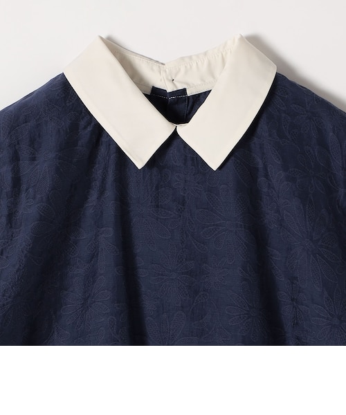 SHIPS any:〈洗濯機可能〉フラワー ジャカード バイカラー プル