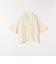 quaranciel:〈手洗い可能〉フレア ハーフスリーブ バンドカラー スキッパー シャツ