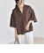 quaranciel:〈手洗い可能〉フレア ハーフスリーブ バンドカラー スキッパー シャツ