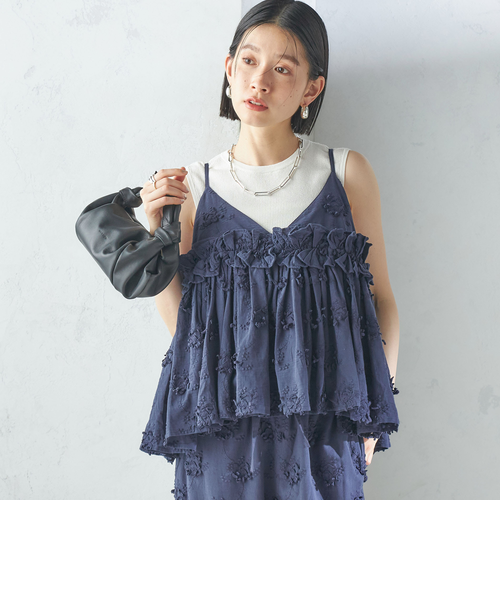 crinkle crinkle crinkleエンブロイダリードットキャミソール FREAK'S STORE（フリークスストア）の「crinkle crinkle crinkle