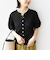 【WEB限定】〈手洗い可能〉バンピー シャーリング 5分袖 カーディガン