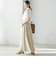 小泉里子コラボ:〈手洗い可能〉スラブ 綿麻混 スカート