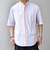 SHIPS any: BEZ TEXTILE マルチカラー ストライプ/ソリッド バンドカラー プルオーバー シャツ◇