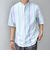 SHIPS any: BEZ TEXTILE マルチカラー ストライプ/ソリッド バンドカラー プルオーバー シャツ◇