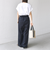 〈手洗い可能〉麻調 合繊 2タック ワイド パンツ 2