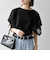 SHIPS any:〈手洗い可能〉メッシュ シアー ハンカチ スリーブ ドッキング TEE