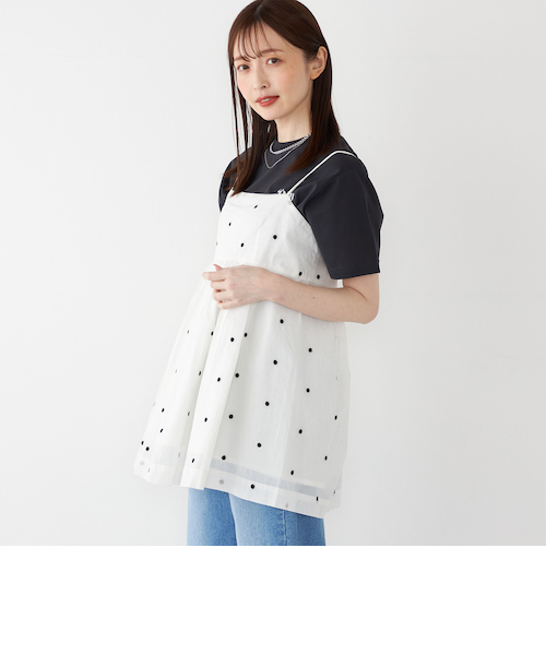 SHIPS Colors:〈手洗い可能〉コットンオーガンジー ドット エン