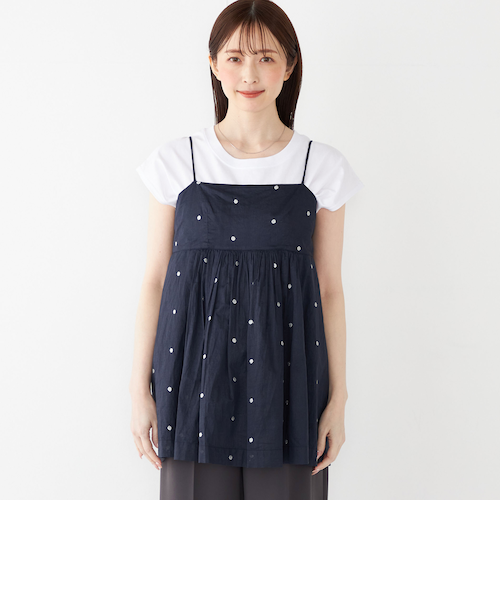 美品❗️ダニエラグレジス　水色ストライプキャミソール 婦人キャミソール “レディ結衣” 吸汗速乾 UPF50+ / Women's