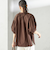 〈接触冷感 / 撥水加工〉TEX BRID(R)タフタ スキッパー 5分袖 ブラウス