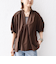 〈接触冷感 / 撥水加工〉TEX BRID(R)タフタ スキッパー 5分袖 ブラウス