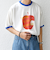 SCREEN STARS: レトロ プリント リンガー Tシャツ◇