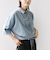 【WEB限定】〈手洗い可能〉デニム ライク タック 裾 ドロスト 羽織 シャツ
