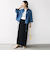 【WEB限定】〈手洗い可能〉デニム ライク タック 裾 ドロスト 羽織 シャツ