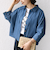 【WEB限定】〈手洗い可能〉デニム ライク タック 裾 ドロスト 羽織 シャツ