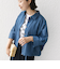 【WEB限定】〈手洗い可能〉デニム ライク タック 裾 ドロスト 羽織 シャツ