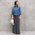 【WEB限定】〈手洗い可能〉デニム ライク タック 裾 ドロスト 羽織 シャツ