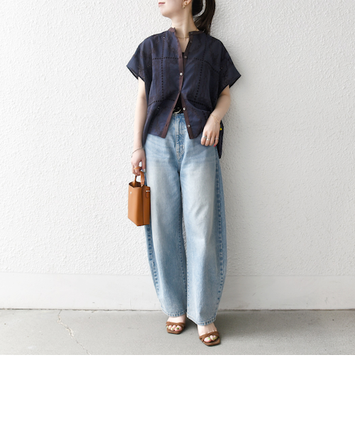 SHIPS any:〈手洗い可能〉エンブロイダリー レース シアー フレンチ