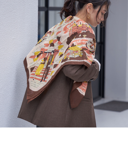 新品　BINDU: スカーフ 100×100 25AW　ブルー BINDU: スカーフ 100×100 25AW｜シップスの通販｜&mall（アンド