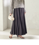 〈手洗い可能〉ウエスト ゴム ボリューム フレア ロング スカート