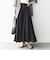 〈手洗い可能〉ウエスト ゴム ボリューム フレア ロング スカート