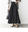 〈手洗い可能〉ウエスト ゴム ボリューム フレア ロング スカート