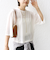 〈手洗い可能〉シアー トリコット ポリエステル ベロア 五分袖 ワイド TEE