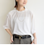 〈手洗い可能〉シアー トリコット ポリエステル ベロア 五分袖 ワイド TEE