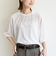 〈手洗い可能〉シアー トリコット ポリエステル ベロア 五分袖 ワイド TEE
