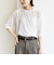 〈手洗い可能〉シアー トリコット ポリエステル ベロア 五分袖 ワイド TEE