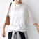 〈手洗い可能〉シアー トリコット ポリエステル ベロア 五分袖 ワイド TEE