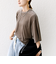 〈手洗い可能〉シアー トリコット ポリエステル ベロア 五分袖 ワイド TEE