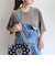 〈手洗い可能〉シアー トリコット ポリエステル ベロア 五分袖 ワイド TEE