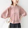 〈手洗い可能〉シアー トリコット ポリエステル ベロア 五分袖 ワイド TEE