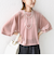 〈手洗い可能〉シアー トリコット ポリエステル ベロア 五分袖 ワイド TEE