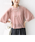 〈手洗い可能〉シアー トリコット ポリエステル ベロア 五分袖 ワイド TEE